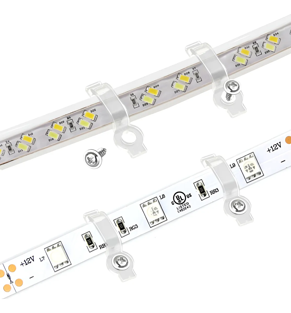 100 Pzs Clips De Fijación P/ Tira Led 10mm De Ancho