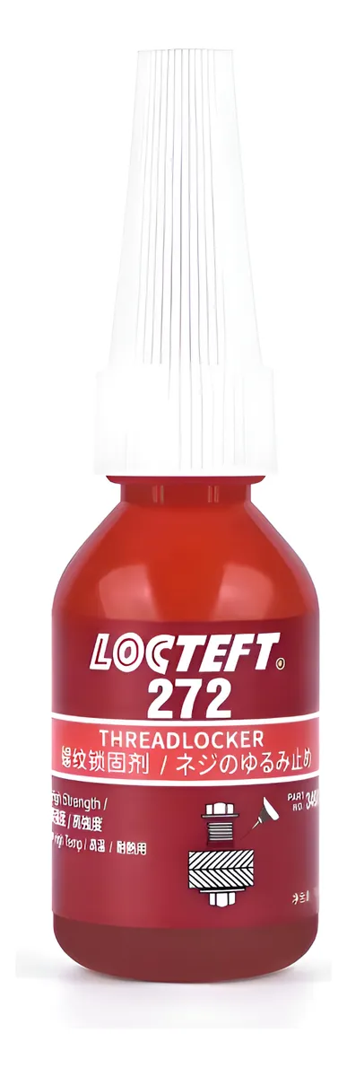 10ml Fijador Roscas Locteft 272 Alta Resistencia Temperatura Rojo