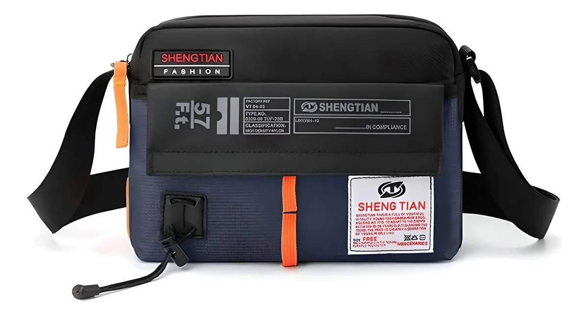 Bolso Bandolera De Hombre Nylon Crossbody Elige Color Azul Oscuro