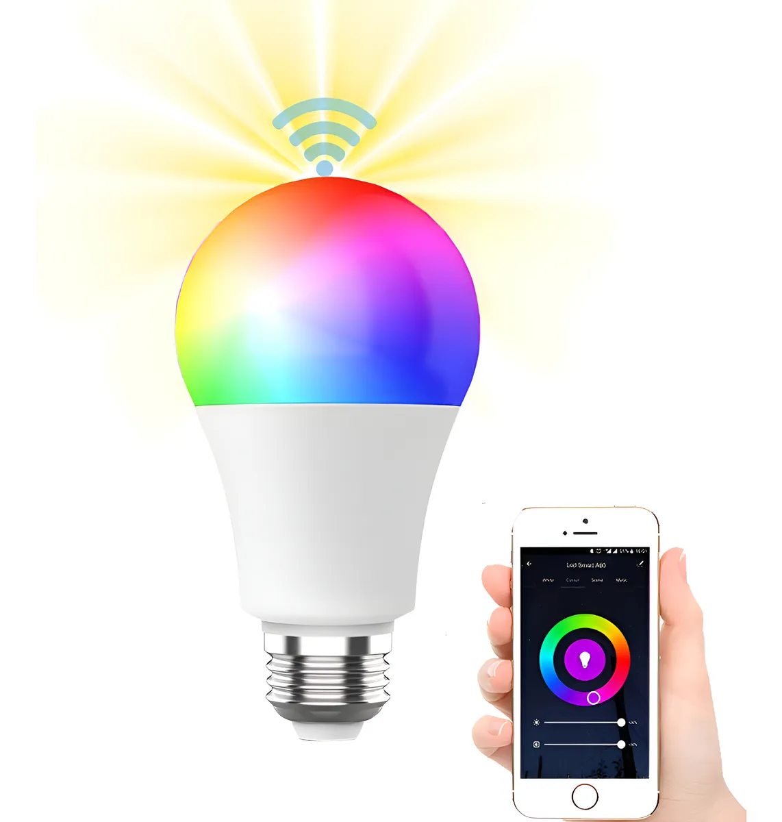 Foco Inteligente Smart E27 15w 1500 Lm Tuya Smart Life Rgb , Blanco Calido, Blanco Frio