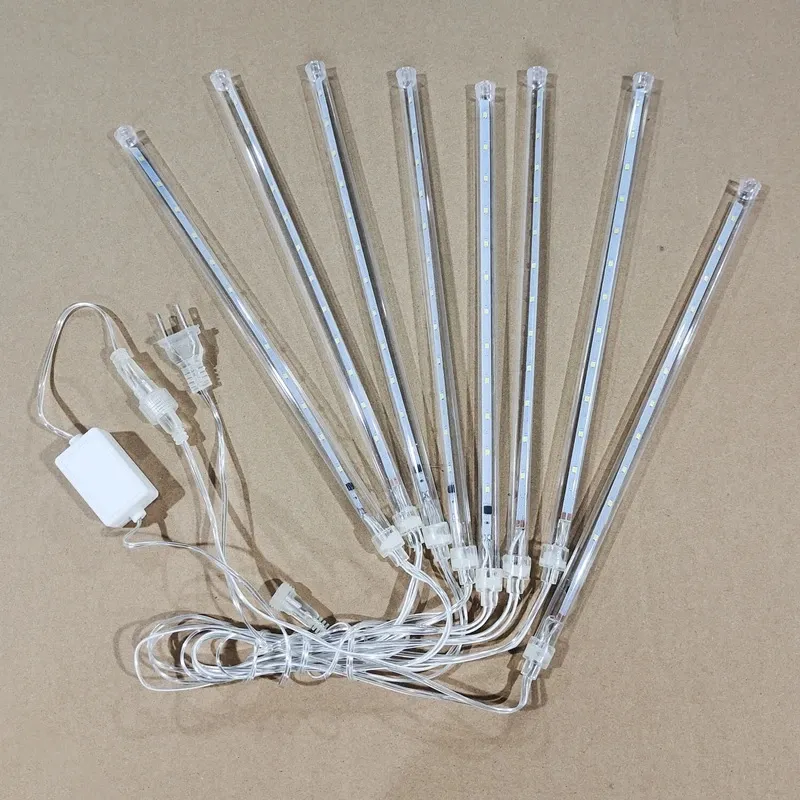 Guirnalda 8 tubos Led Lluvia De Meteoros Luces Elige Largo 30cm Y 50cm