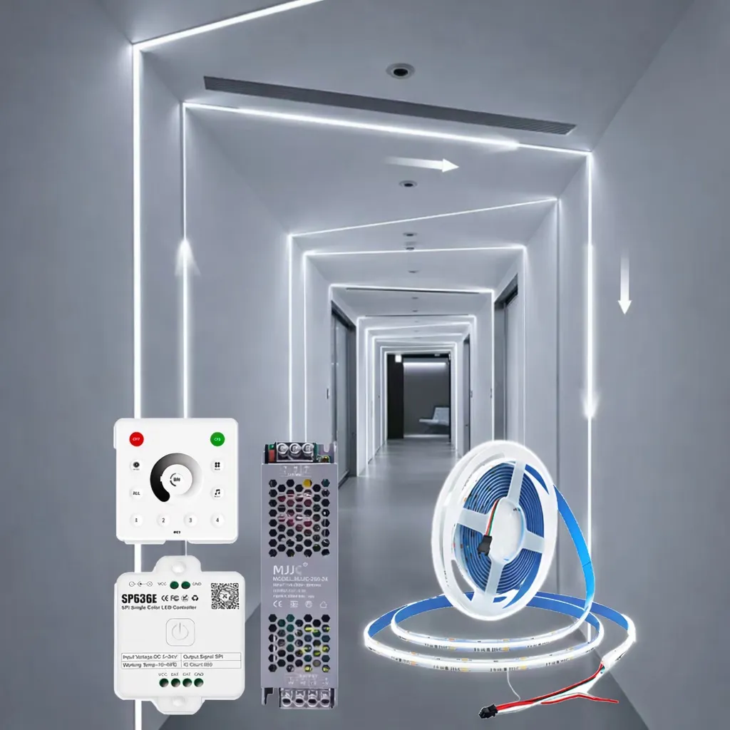 Kit Tira Led Secuencial Cob Control Controlador Sp636e Blanco Frío
