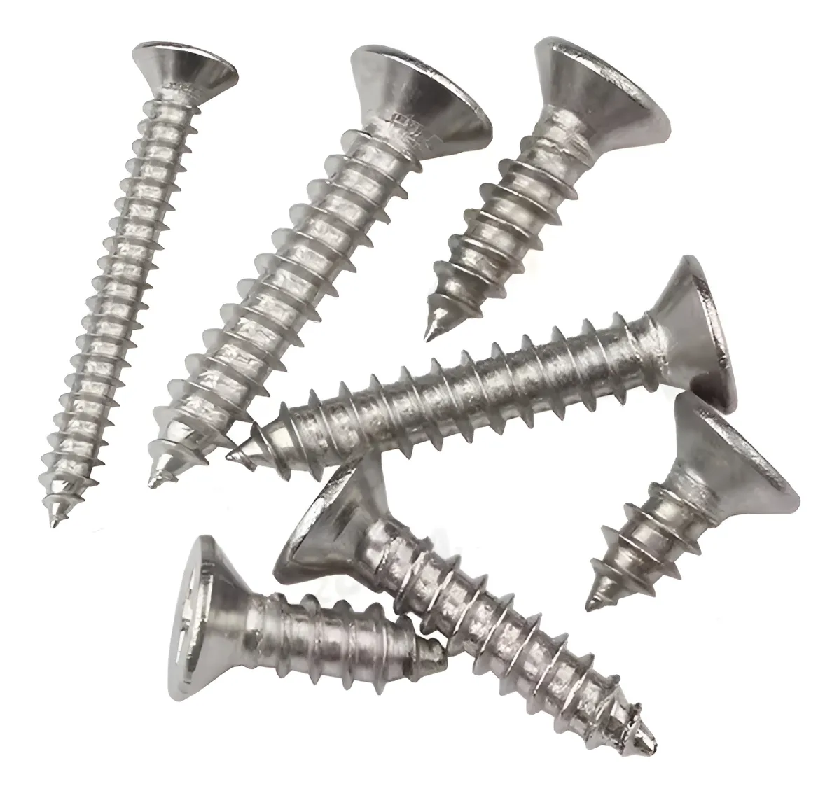 Tornillos Pijas #10 Cabeza Plana Inoxidable 1-1/2